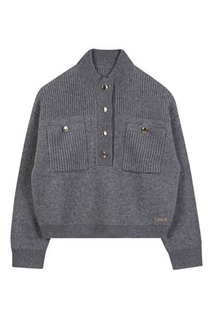 felpa in cotone grigio CHLOÉ KIDS | C20636A46